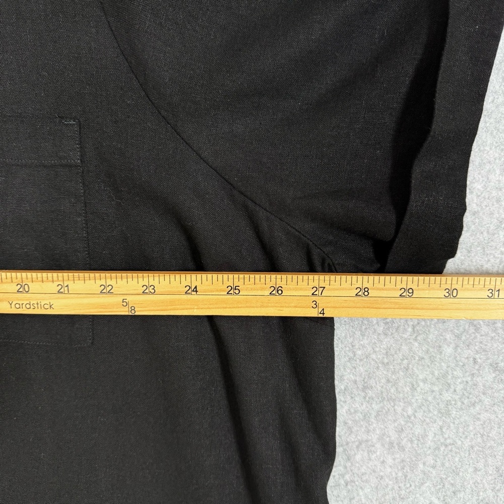 Old Navy Shirt Dress XXL Petite Black Linen Blend Button Up Fall Lagenlook NWT - Picture 11 of 12